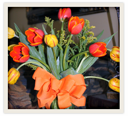 Festive Spring Tulip Arrangement