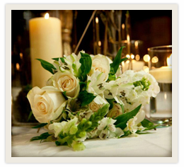White Roses in a Wedding Bouquet